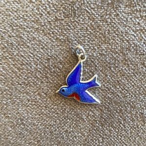 Vintage sterling/enamel bluebird charm.